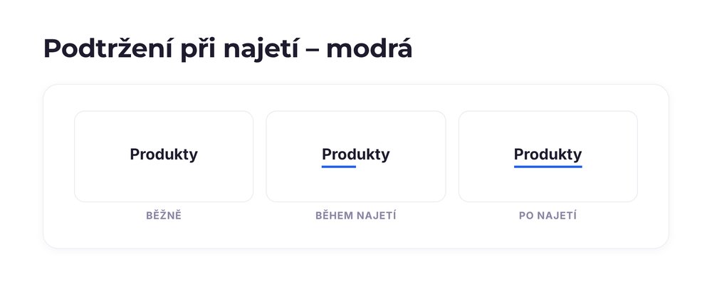 Podtržení při najetí – varianta modrá