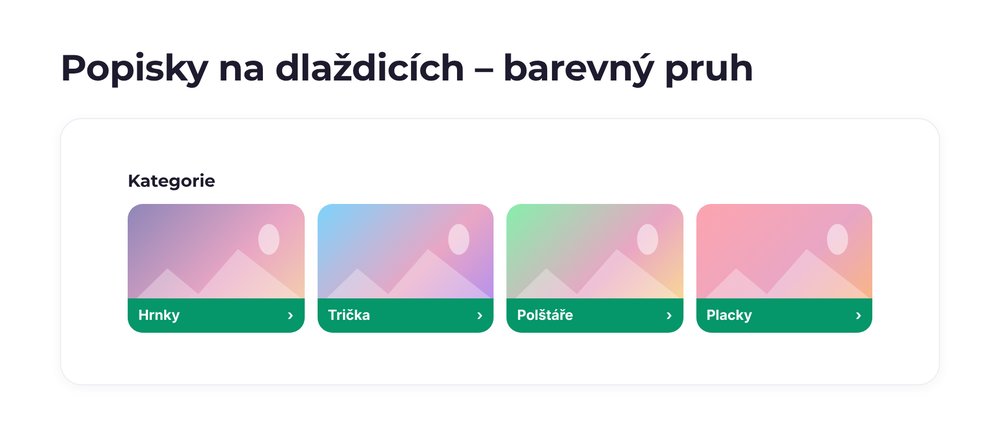 Popisky na dlaždicích – varianta barevný pruh