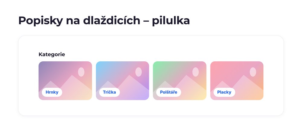 Popisky na dlaždicích – varianta pilulka