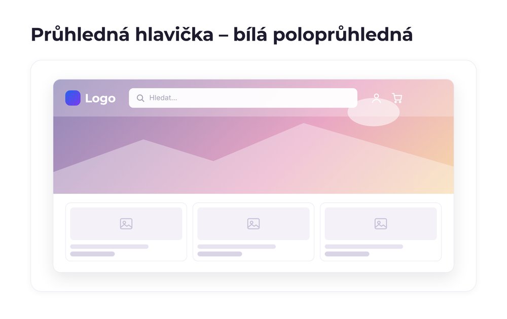 Průhledná hlavička – varianta bílá poloprůhledná