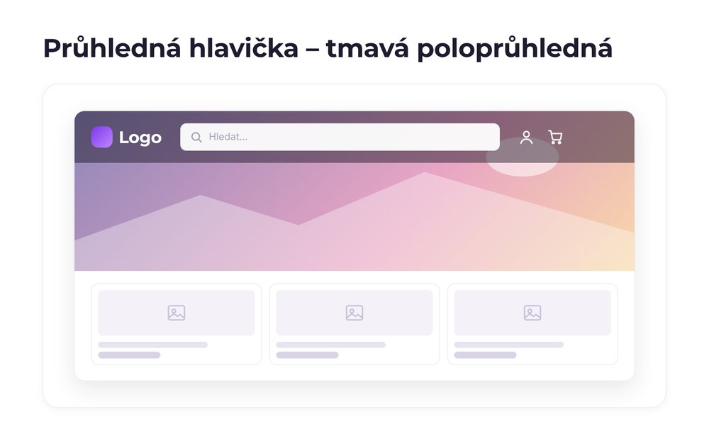 Průhledná hlavička – varianta tmavá poloprůhledná