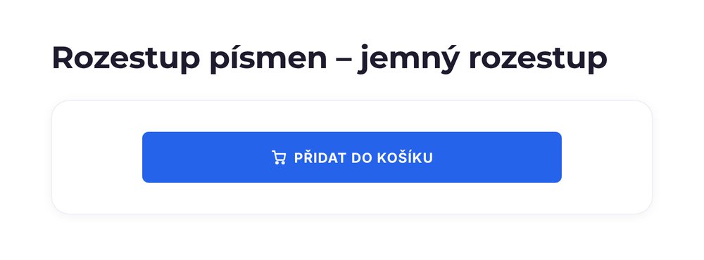 Rozestup písmen – varianta jemný rozestup