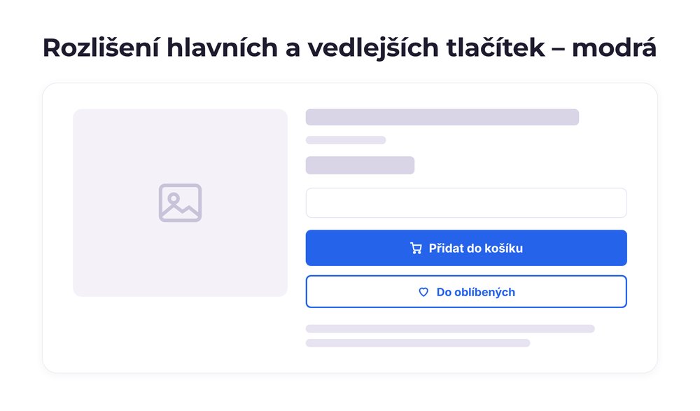 Rozlišení hlavních a vedlejších tlačítek – varianta modrá
