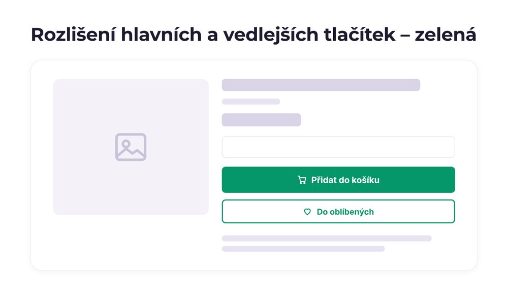 Rozlišení hlavních a vedlejších tlačítek – varianta zelená