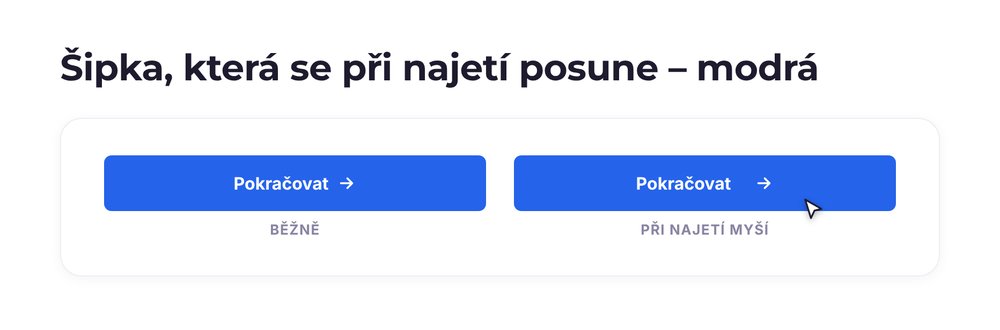 Šipka, která se při najetí posune – varianta modrá