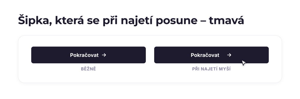 Šipka, která se při najetí posune – varianta tmavá