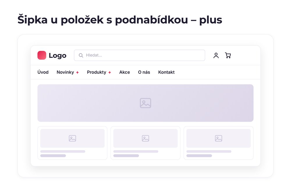 Šipka u položek s podnabídkou – varianta plus