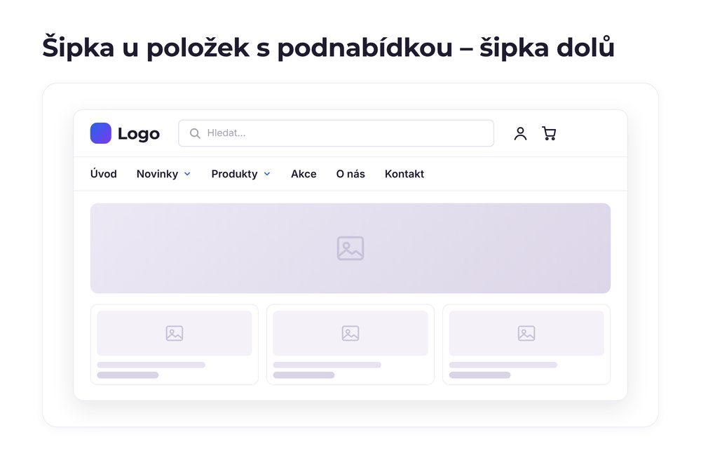 Šipka u položek s podnabídkou – varianta šipka dolů