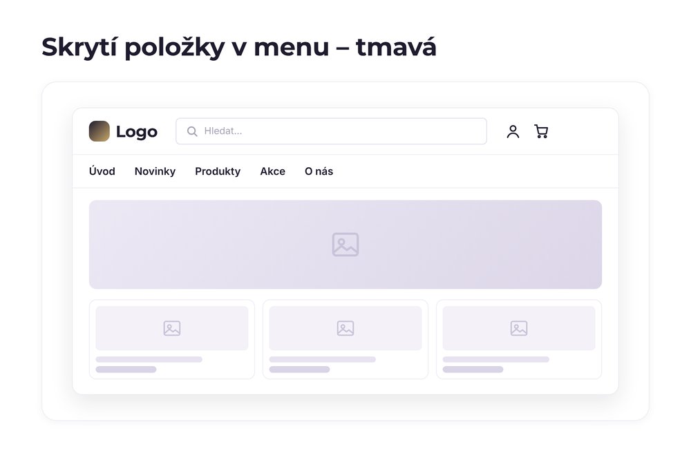 Skrytí položky v menu – varianta tmavá
