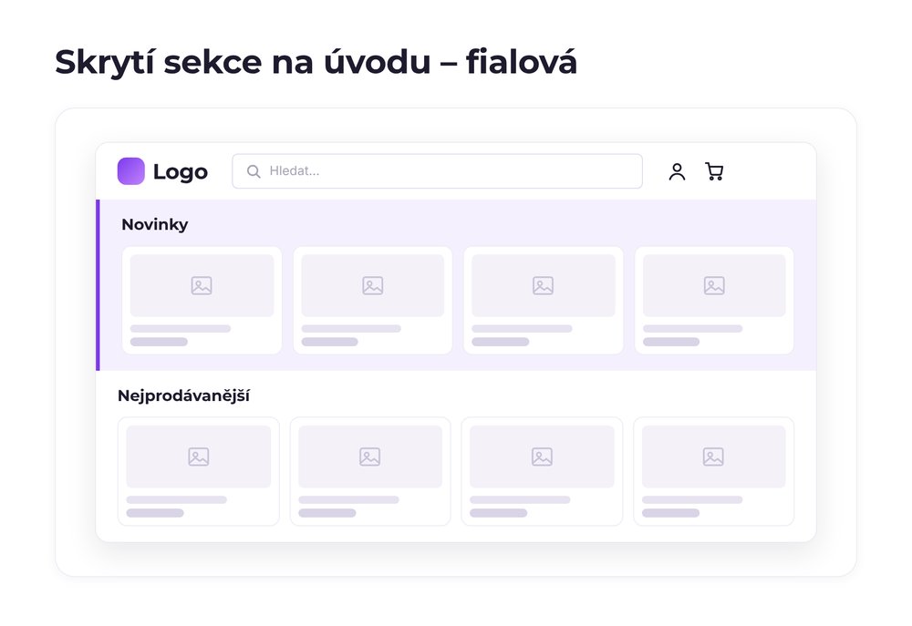 Skrytí sekce na úvodu – varianta fialová