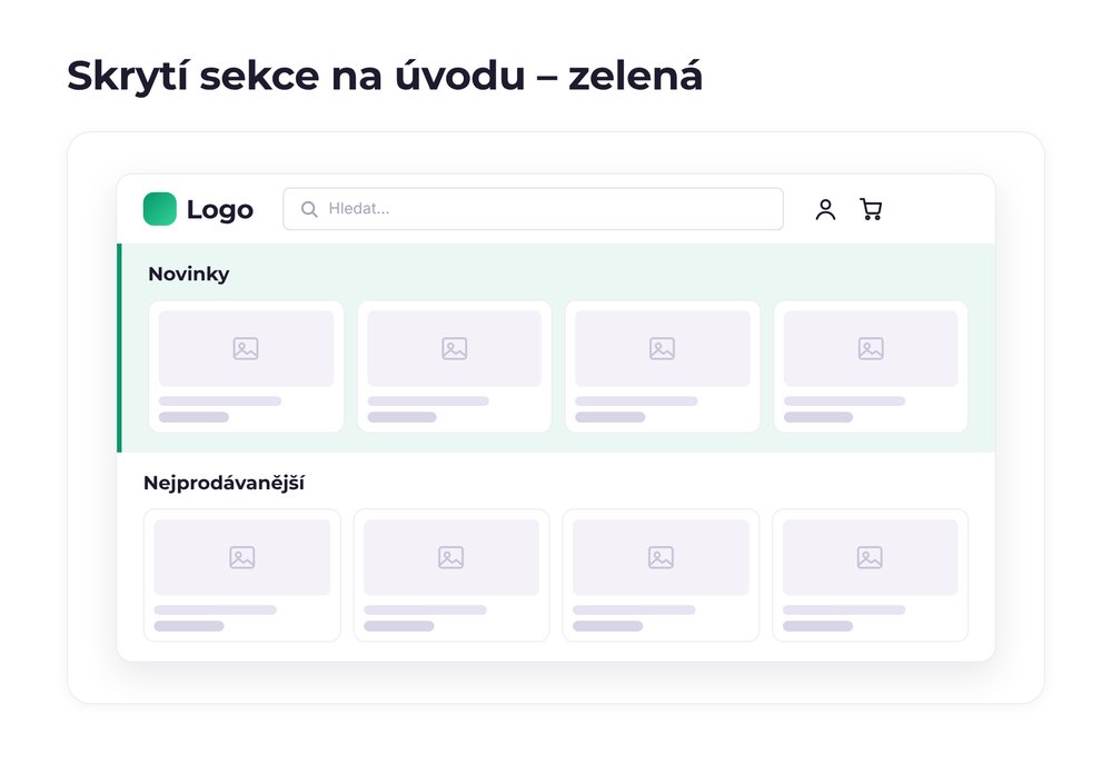 Skrytí sekce na úvodu – varianta zelená