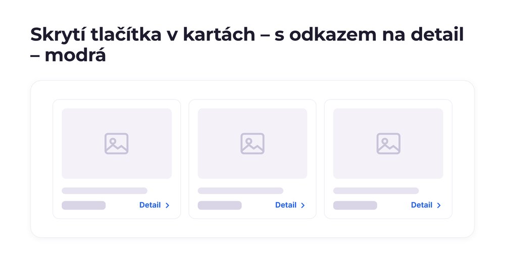 Skrytí tlačítka v kartách – varianta s odkazem na detail – modrá