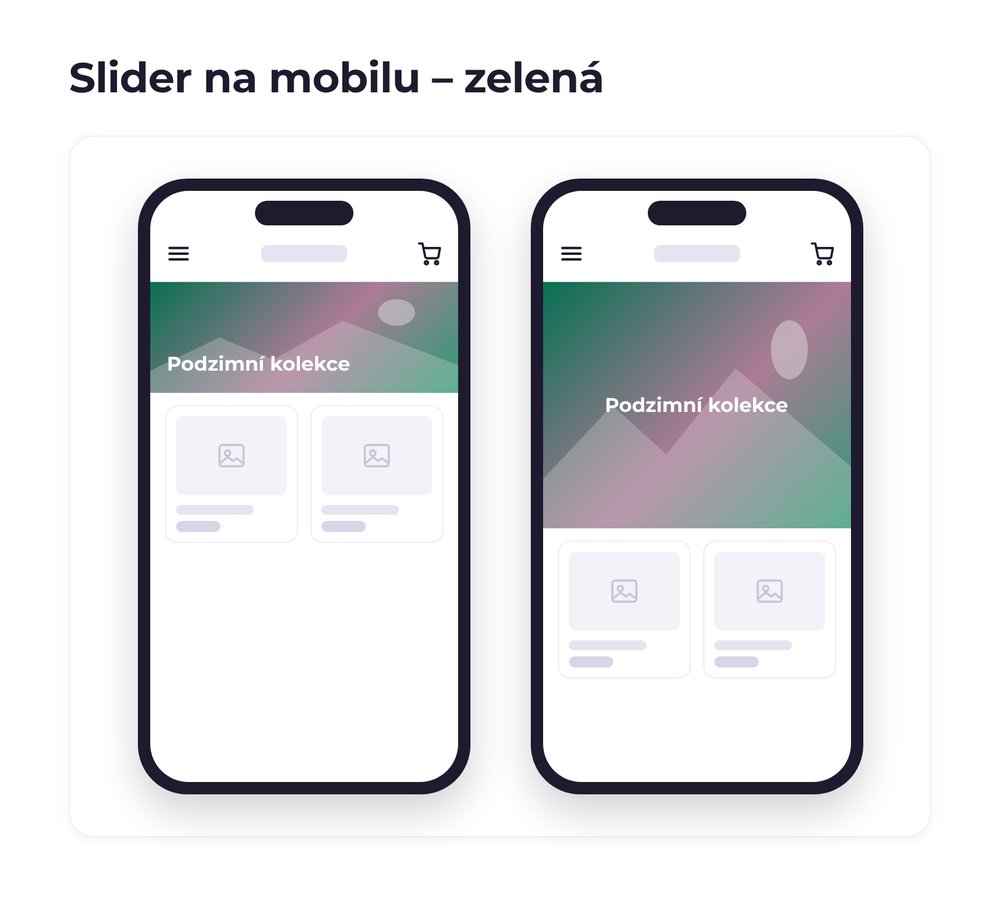 Slider na mobilu – varianta zelená