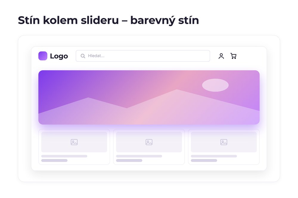 Stín kolem slideru – varianta barevný stín