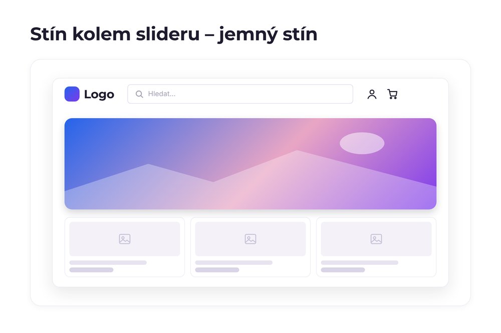 Stín kolem slideru – varianta jemný stín