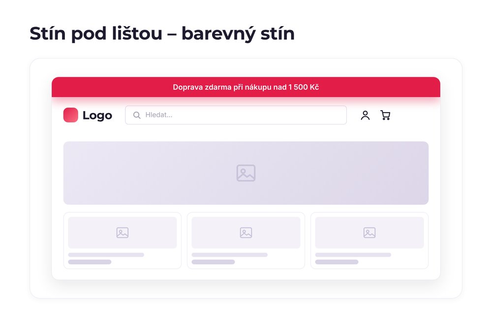 Stín pod lištou – varianta barevný stín