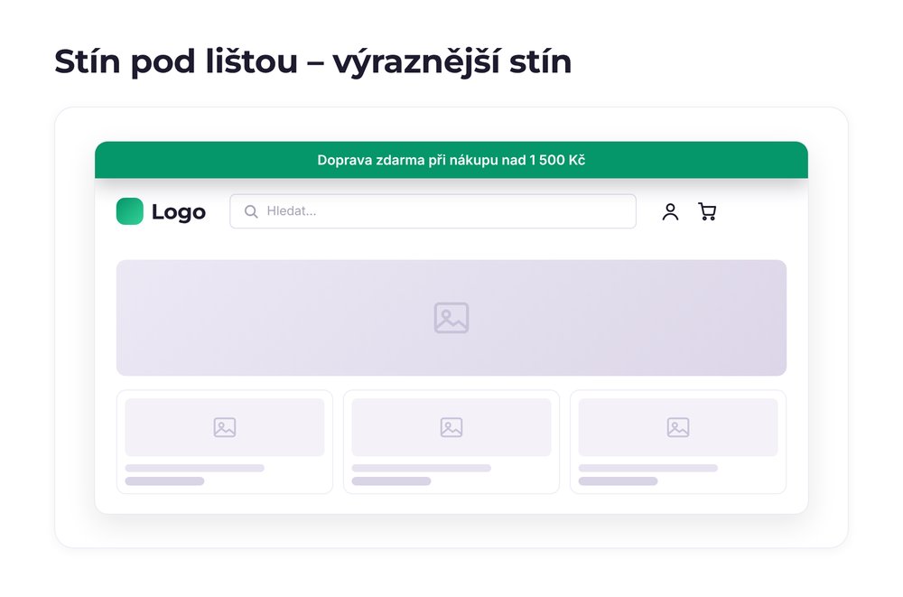 Stín pod lištou – varianta výraznější stín