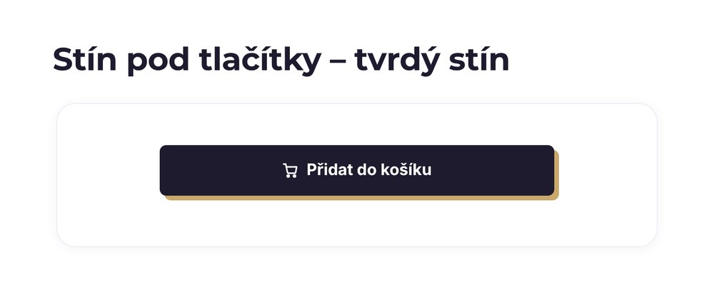 Stín pod tlačítky – varianta tvrdý stín