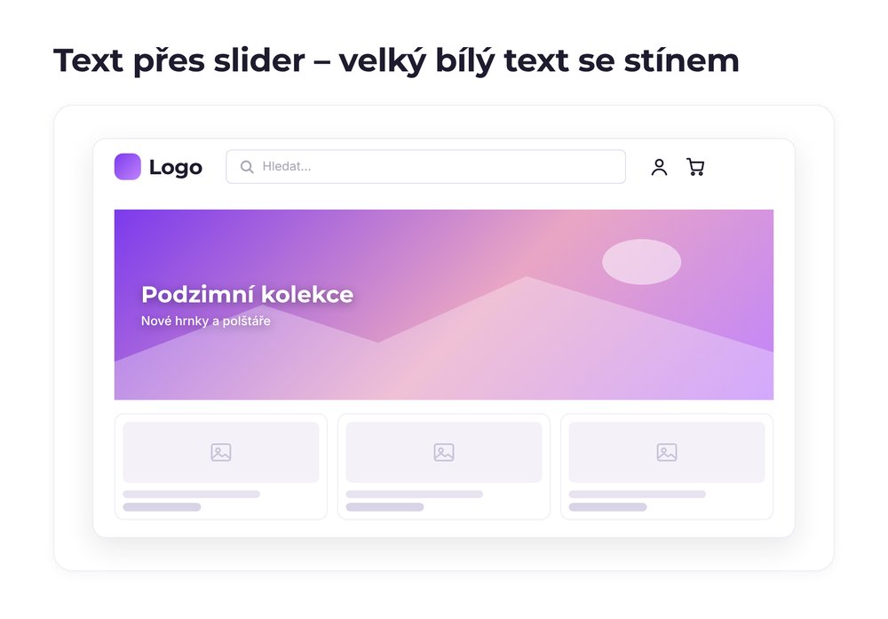 Text přes slider – varianta velký bílý text se stínem