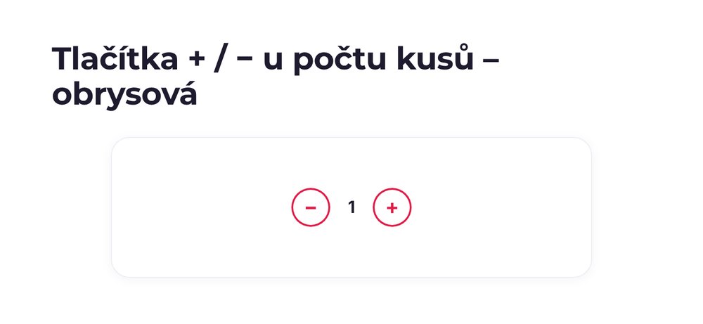 Tlačítka + / − u počtu kusů – varianta obrysová