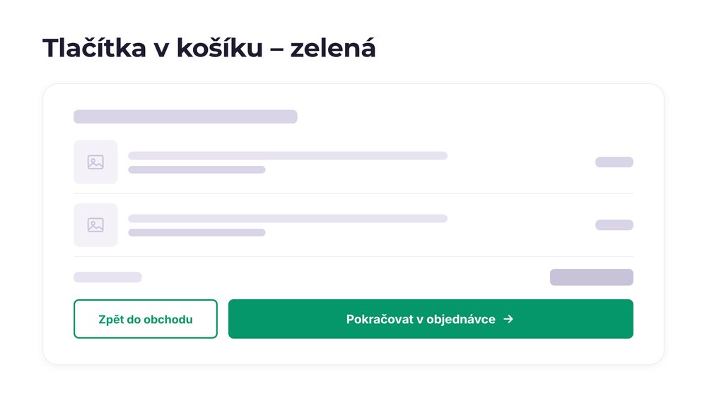 Tlačítka v košíku – varianta zelená