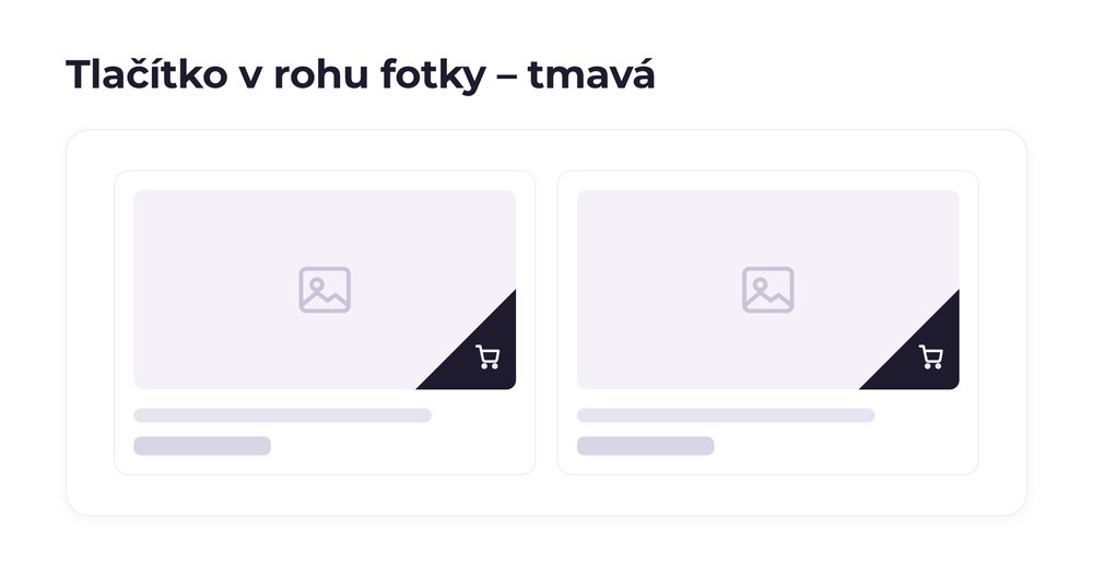 Tlačítko v rohu fotky – varianta tmavá