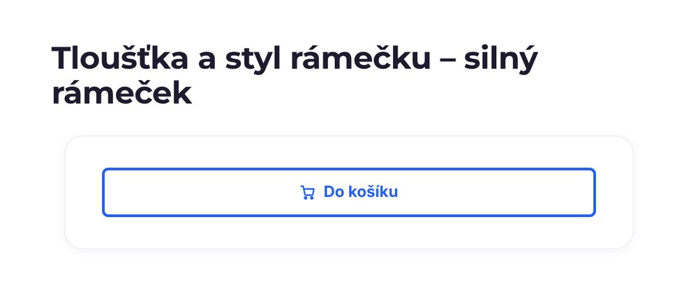 Tloušťka a styl rámečku – varianta silný rámeček