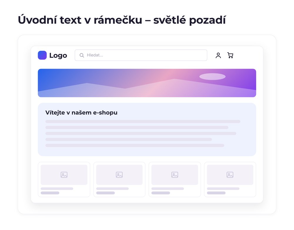 Úvodní text v rámečku – varianta světlé pozadí