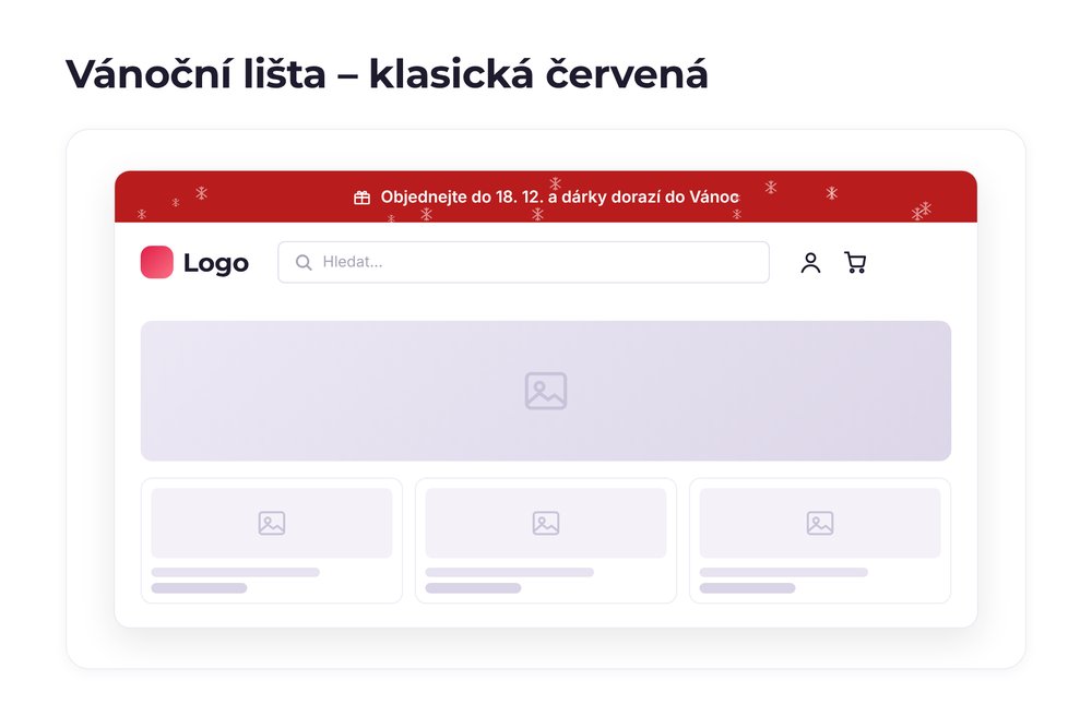 Vánoční lišta – varianta klasická červená