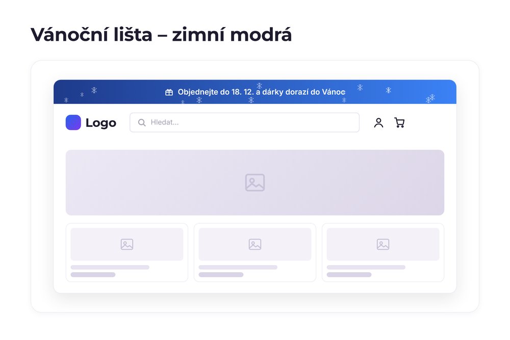 Vánoční lišta – varianta zimní modrá