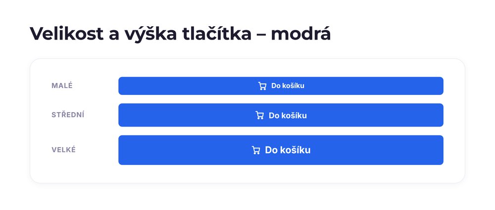 Velikost a výška tlačítka – varianta modrá