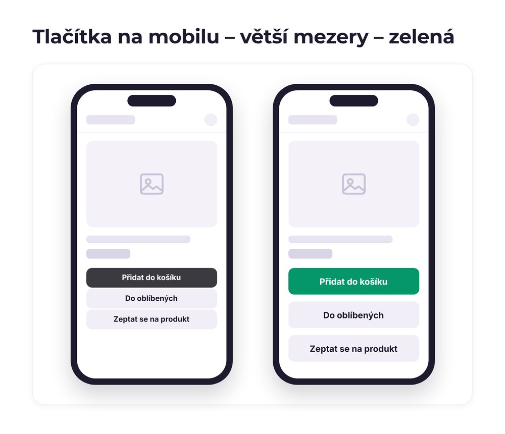 Tlačítka na mobilu – větší mezery – varianta zelená