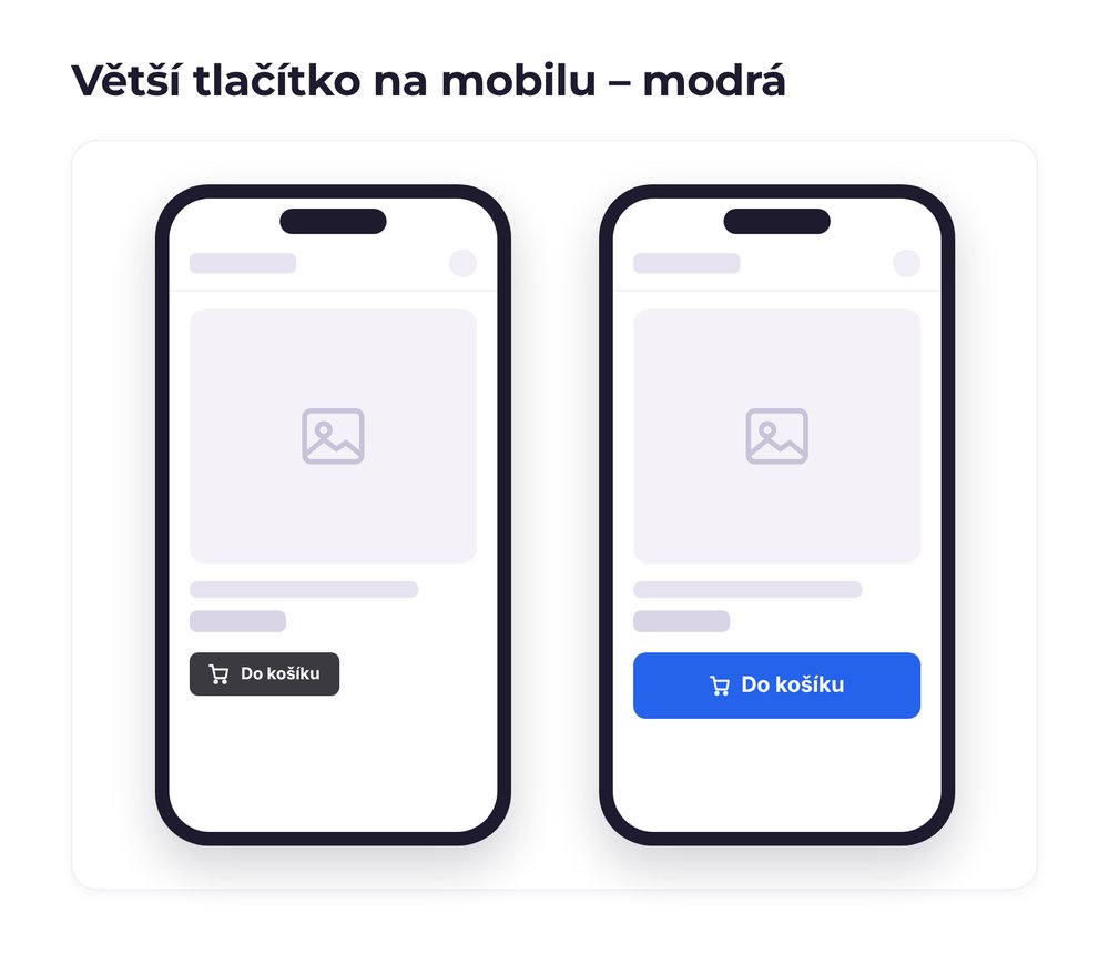 Větší tlačítko na mobilu – varianta modrá