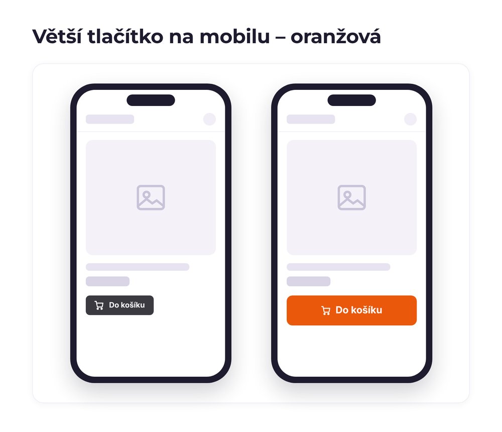 Větší tlačítko na mobilu – varianta oranžová