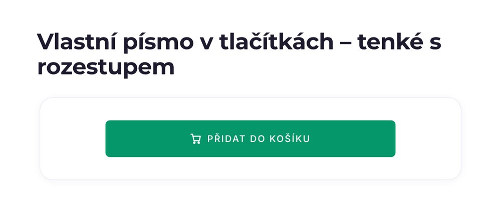 Vlastní písmo v tlačítkách – varianta tenké s rozestupem