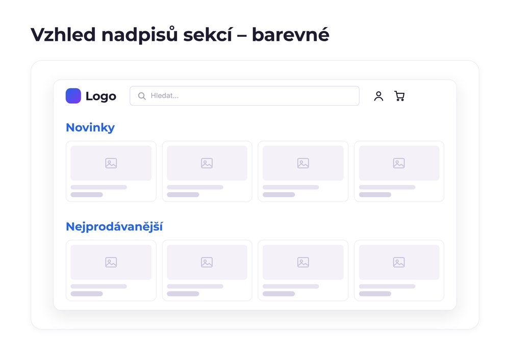 Vzhled nadpisů sekcí – varianta barevné