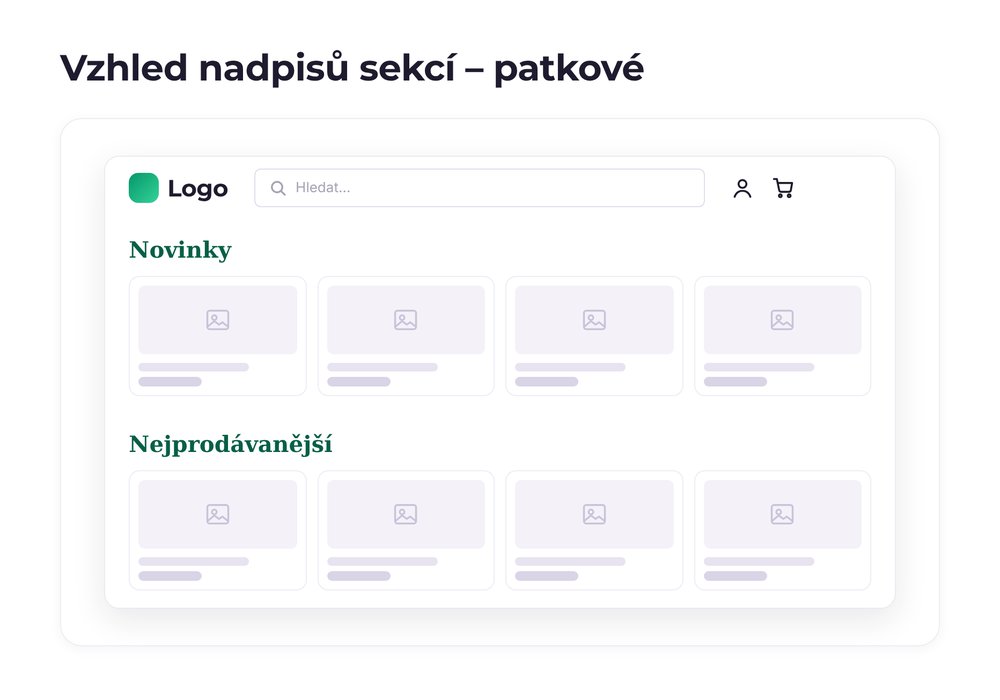 Vzhled nadpisů sekcí – varianta patkové