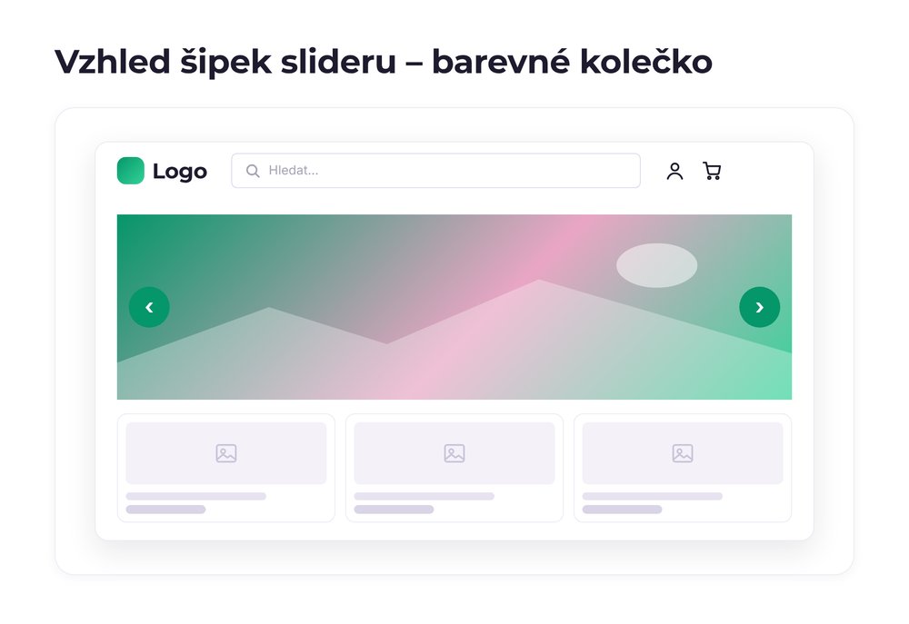 Vzhled šipek slideru – varianta barevné kolečko