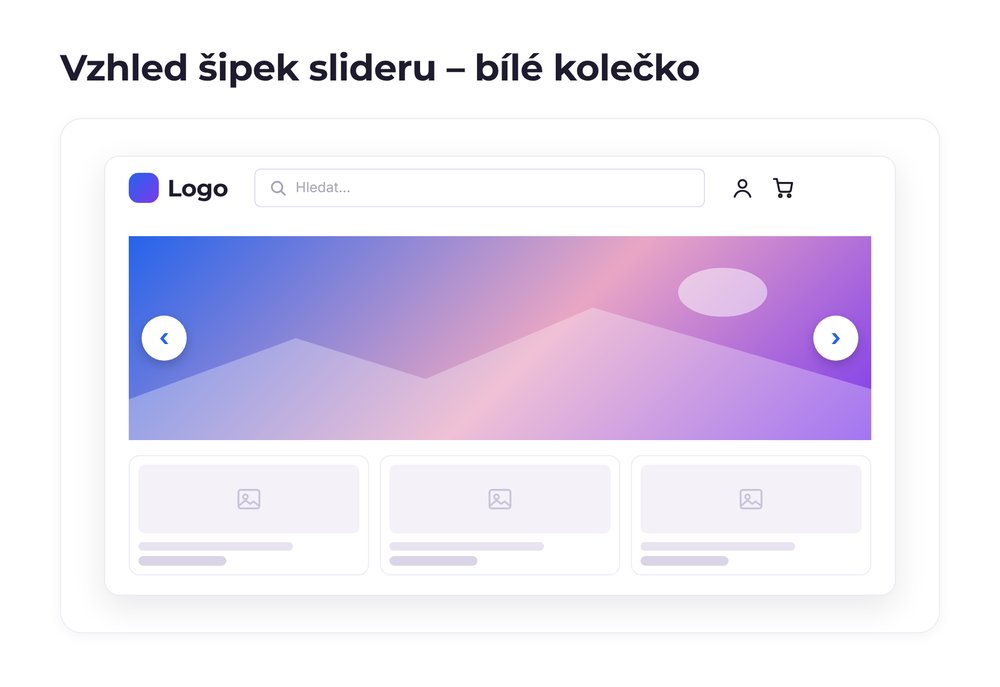Vzhled šipek slideru – varianta bílé kolečko