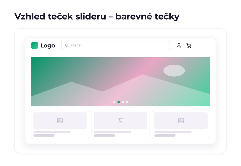 Vzhled teček slideru – varianta barevné tečky