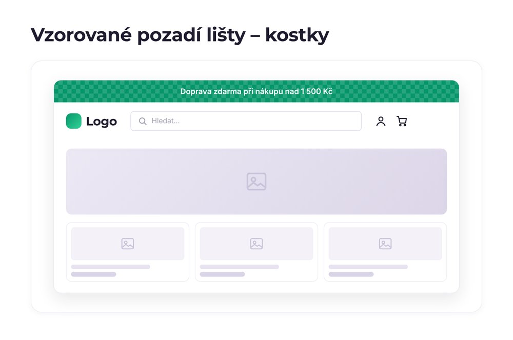 Vzorované pozadí lišty – varianta kostky