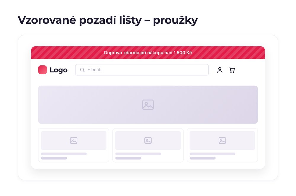 Vzorované pozadí lišty – varianta proužky