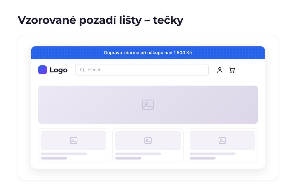 Vzorované pozadí lišty – varianta tečky