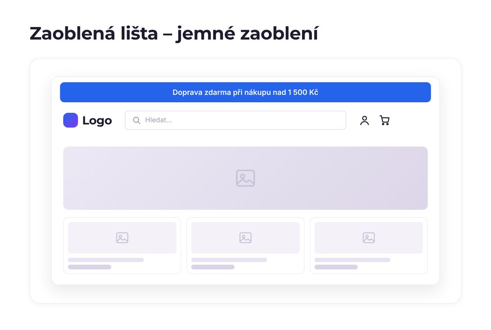 Zaoblená lišta – varianta jemné zaoblení