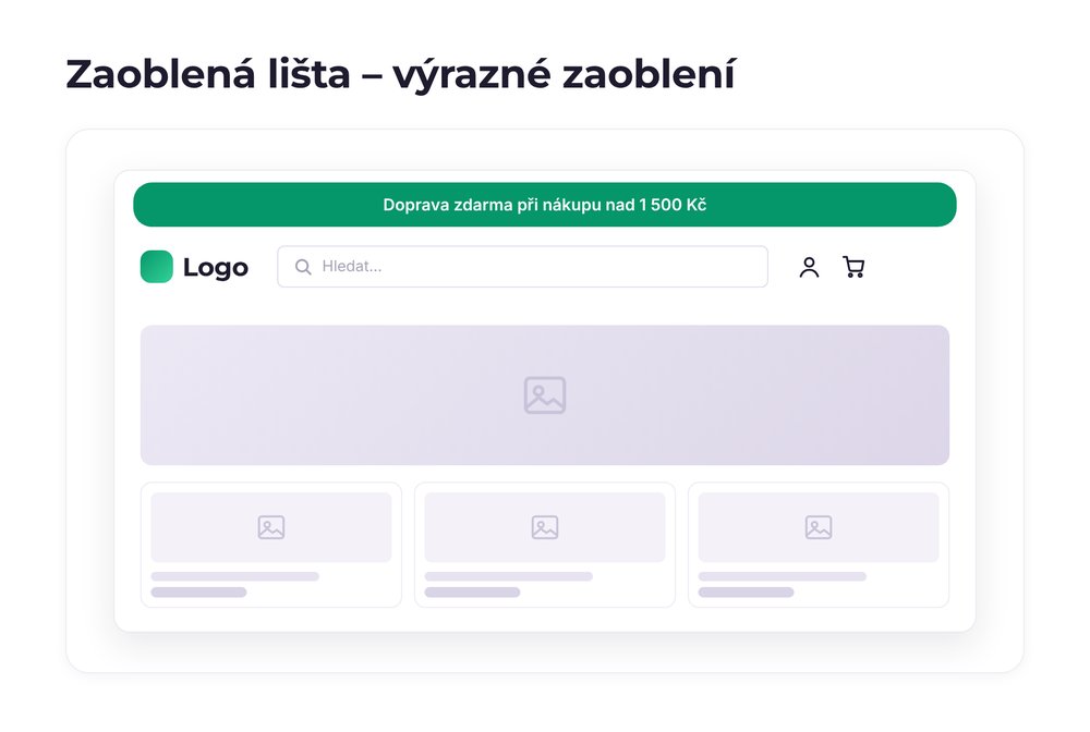 Zaoblená lišta – varianta výrazné zaoblení