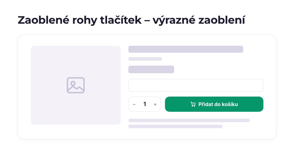 Zaoblené rohy tlačítek – varianta výrazné zaoblení