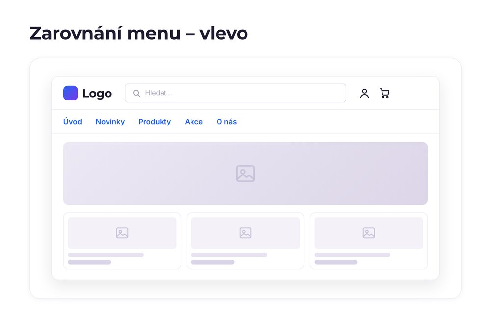 Zarovnání menu – varianta vlevo