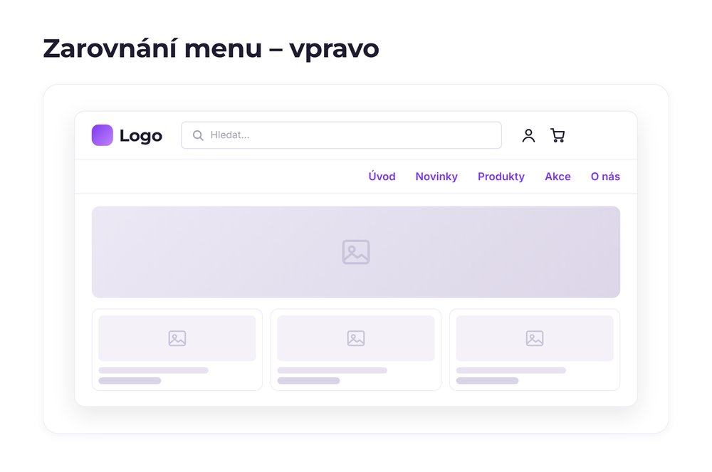 Zarovnání menu – varianta vpravo