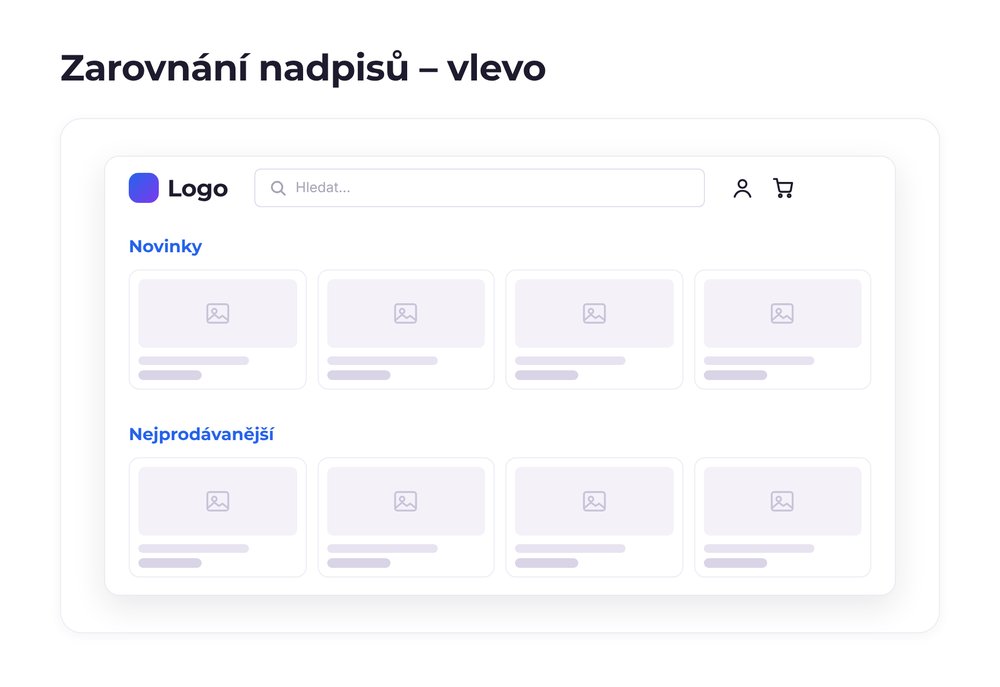 Zarovnání nadpisů – varianta vlevo