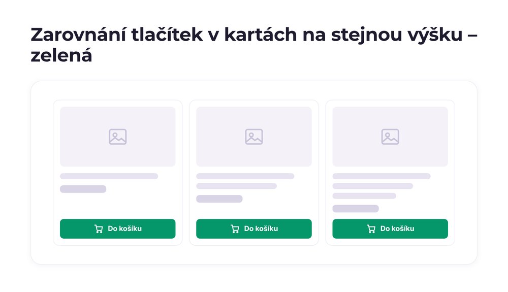 Zarovnání tlačítek v kartách na stejnou výšku – varianta zelená